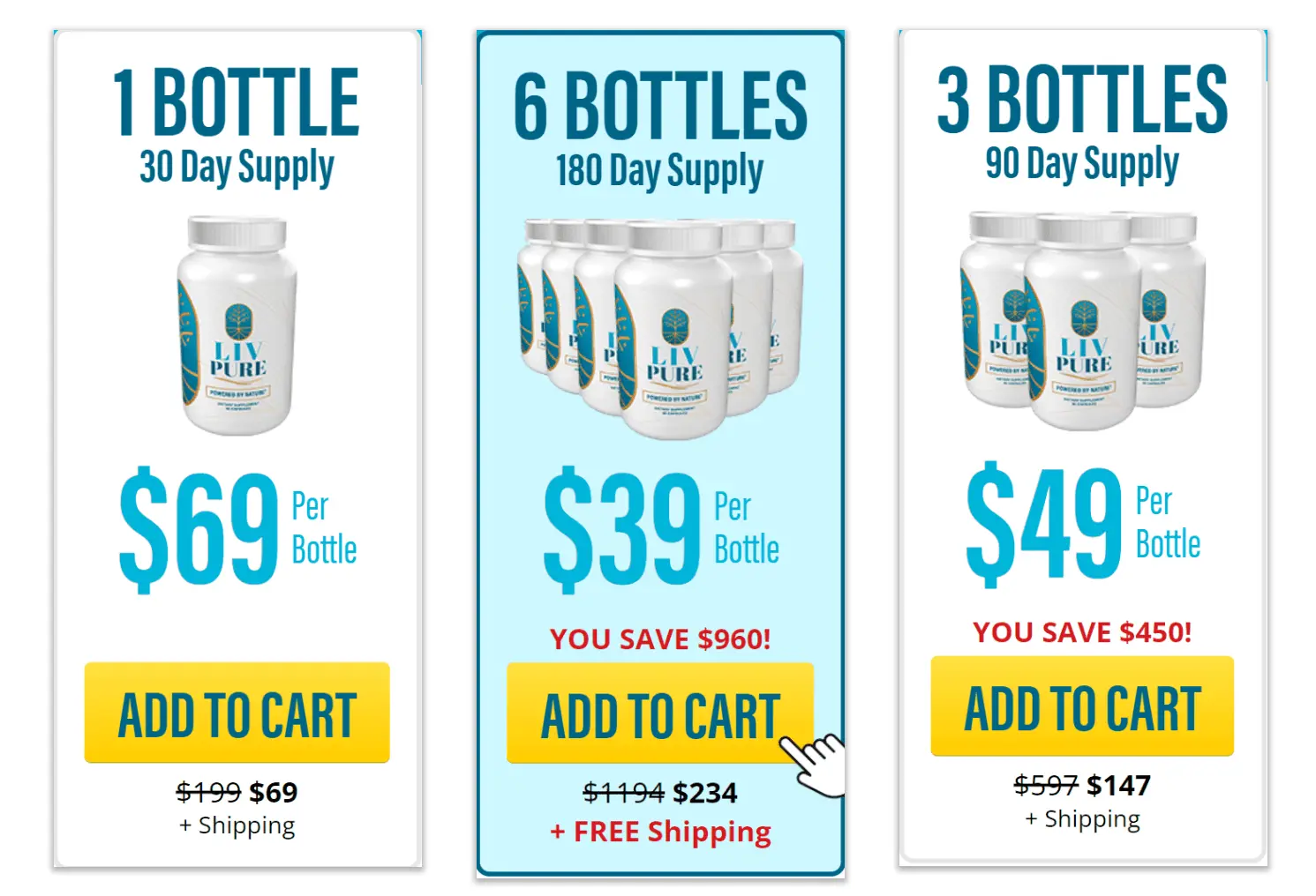liv pure bottle pricing